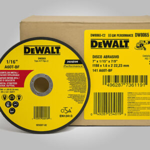 Disco Abrasivo Corte Metal 7" x 1.6mm DeWalt A60T-BF