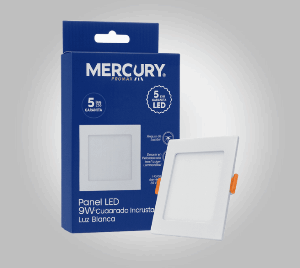 Panel LED Cuadrado Empotrable 9 W Luz Blanca