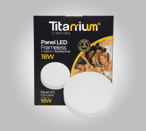 Panel LED Redondo "Sin Marco"  18 W Luz Blanca