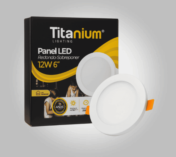 Panel LED Redondo 12 W 6" Sobreponer Luz Blanca